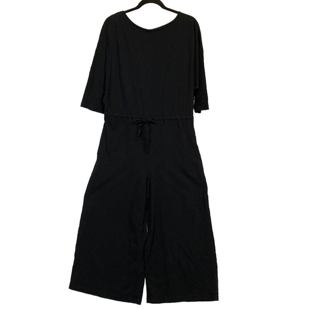 Asos Black 100% Cotton Boho Minimalist Wide Leg Jumpsuit Size 6